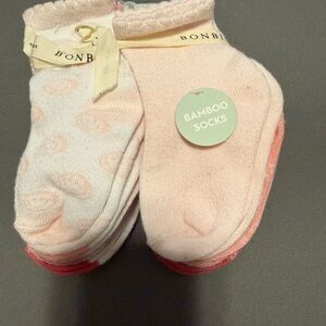 Pink and White Bamboo Socks